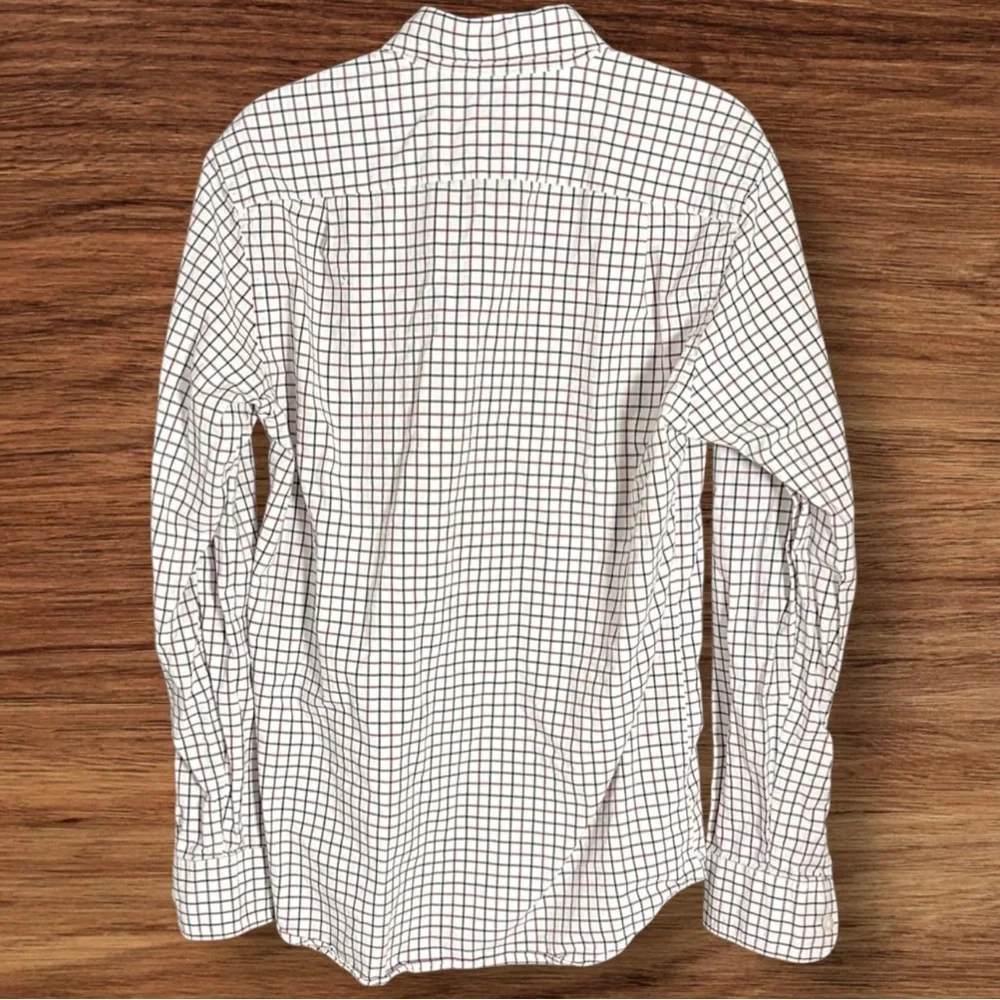 Vtg J. Crew Shirt Mens 100% Cotton White Check Button Down Slim Fit ~ Size Small - Picture 4 of 5